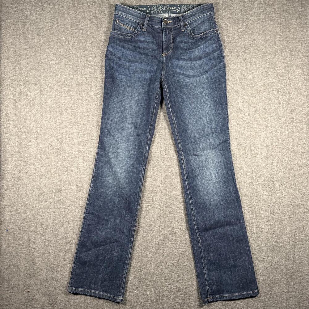 Wrangler Q-Baby Jeans Womens 7/8x34 Medium Wash High Rise Bootcut Stretch Denim